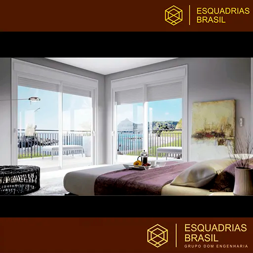 Janela persiana integrada motorizada